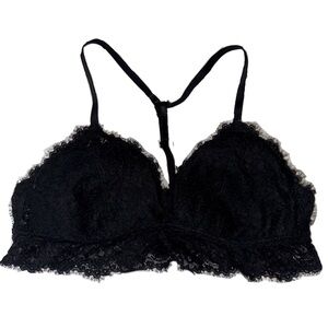 Aerie Padded Lace Bralette in Black, size L